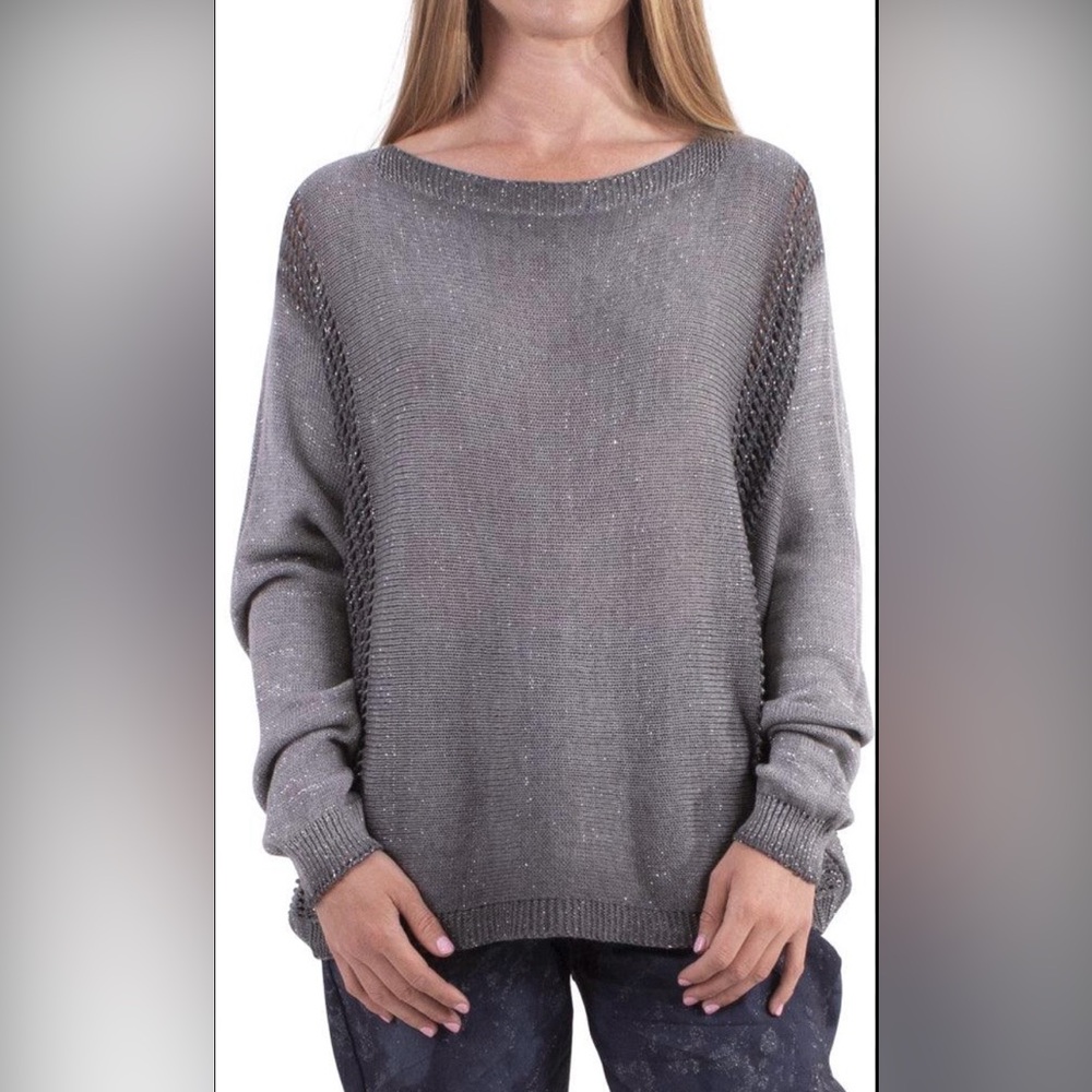 Gigi Moda made in Italy. Gray Women's Knit Sweater - Comfortable Everyday